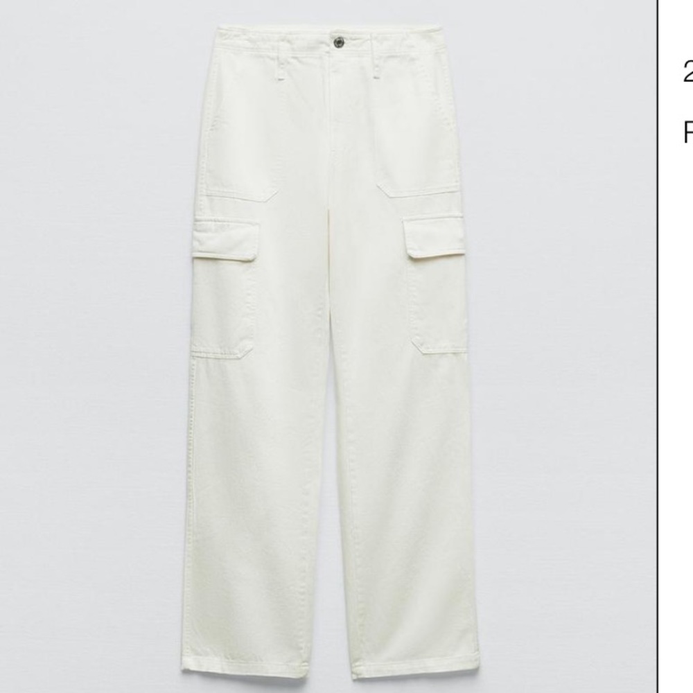 zara white cargo pants